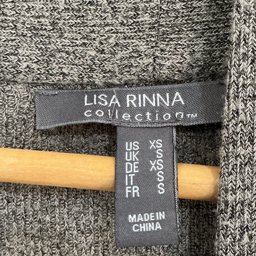 Lisa Rinna Collection Taupe Long Cardigan - Picture 5 of 6